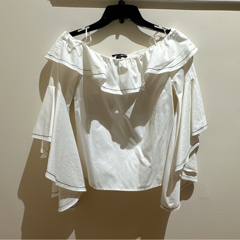 Aqua bell sleeve off shoulder top